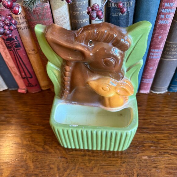 Vintage Royal Copley Deer and Fawn Wall Pocket/Planter - Picture 6 of 13